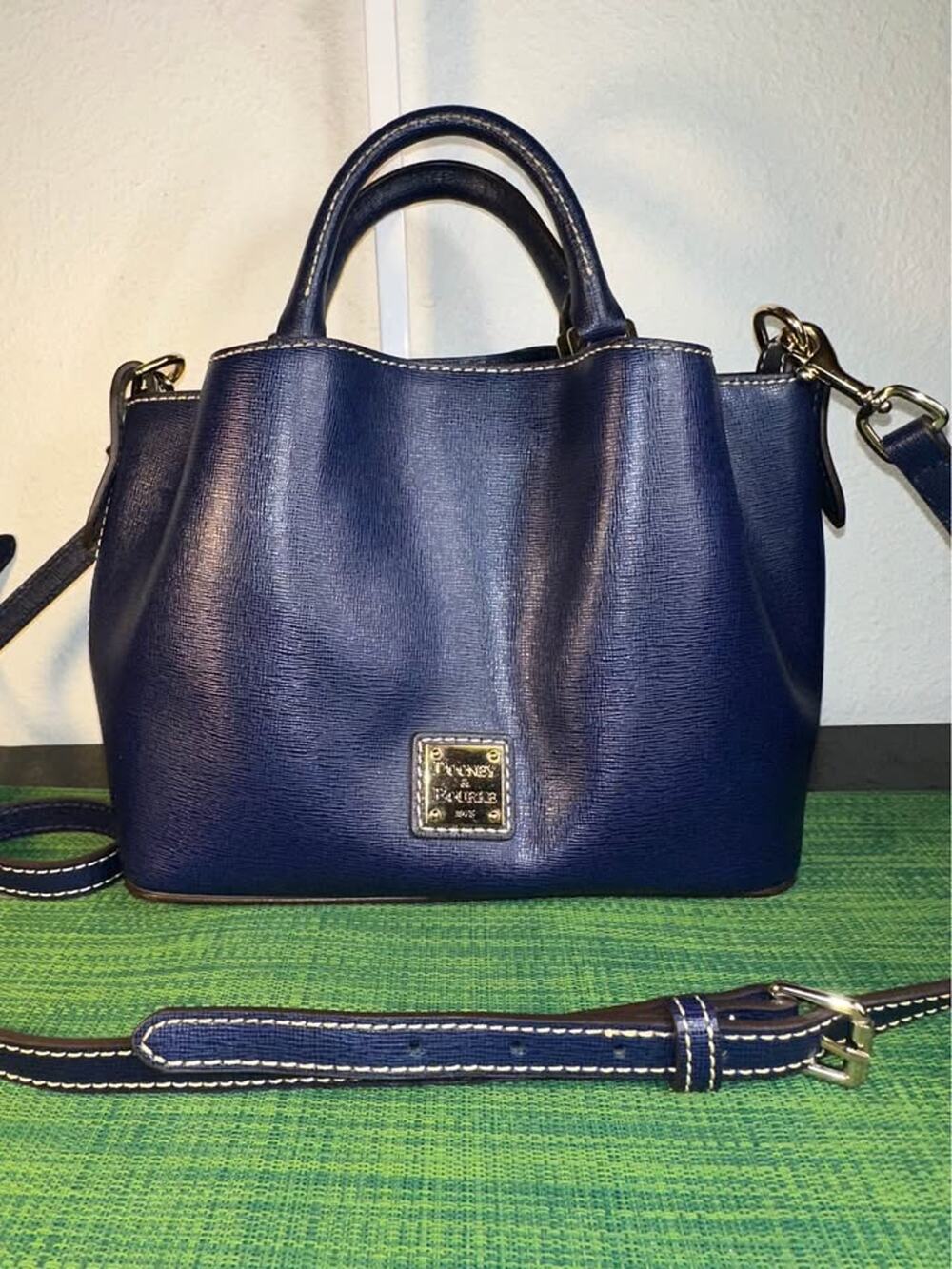 Dooney & Bourke Saffiano Mini Barlow Satchel – Navy Blue